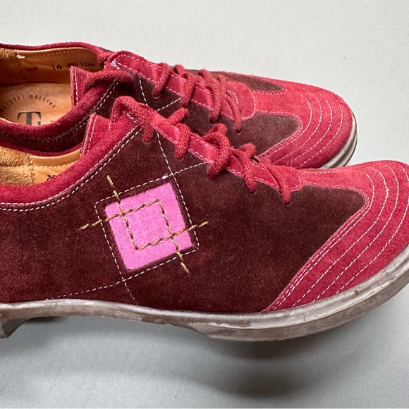 THINK! Red patchwork suede walking shoes loafers sneakers, women’s EU 37. - Picture 5 of 8